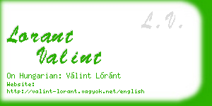 lorant valint business card